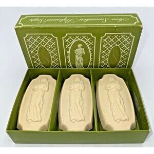 Vintage "Avon Somewhere 3 Cakes Perfumed Soap" Embossed Greek Goddess" NOS